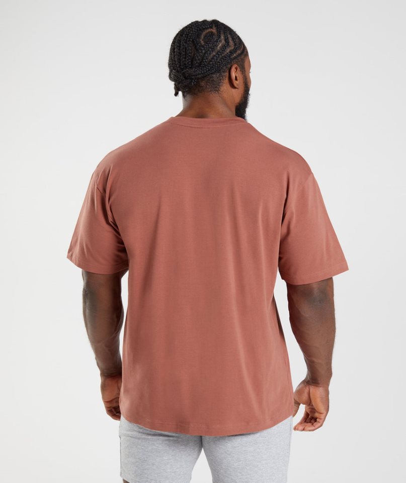 Men's Gymshark Essential Oversized T-Shirts Rose | NZ 1XECZS